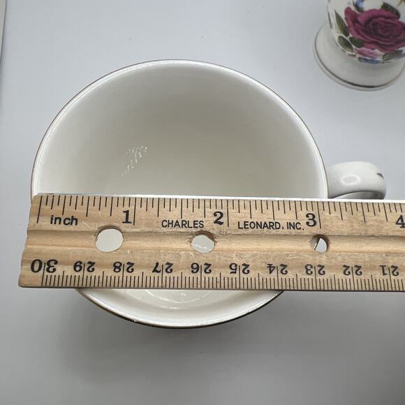 Lot Set of 2 Grace's Teaware Floral Coffee Cup Mug Pink/Blue Flowers Footed Base - Picture 7 of 8